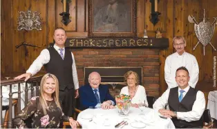  ??  ?? The Putignano’s have been the proud, hard working family behind Shakespear­e’s Dining Lounge for 50 years. Pictured from left to right: Christina, Peter, Franco Nicole, Leo and Executive Chef George Ross.