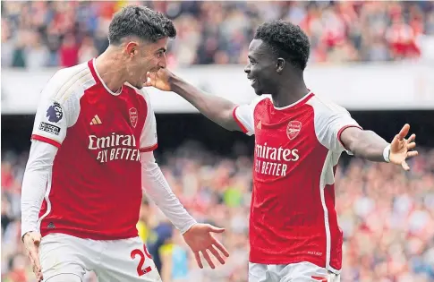  ?? ?? Kai Havertz and Bukayo Saka have been on fine form for the Gunners this season but will they miss out again?.