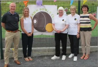  ??  ?? Jude Mannion, Diane Middleton Cox, Maureen Meehan, Gretta O’ Hart and Deirdre Lavin at the Open Day at the Bowling Green.