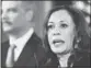  ?? JACQUELYN MARTIN/ AP ?? California Attorney General Kamala Harris announces the S& P suit.