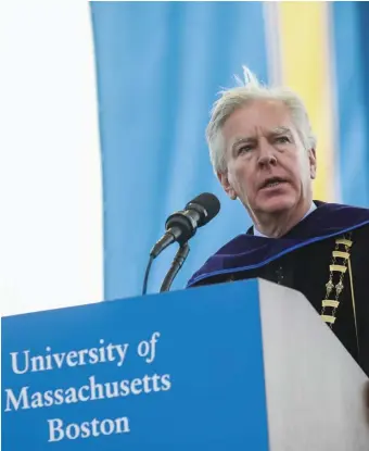  ?? NICOLAUS CZARNECKI / HERALD STAFF FILE ?? ANOTHER WARNING: UMass President Marty Meehan says the system is ‘dealing with a public health crisis and a huge financial challenge.’