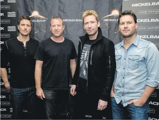  ?? MARK DAVIS/GETTY IMAGES/FILES ?? Despite 50 million albums sold, Nickelback — Daniel Adair, Mike Kroeger, Chad Kroeger, Ryan Peake — are the butt of jokes.