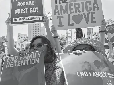  ?? Wally Skalij/Los Angeles Times/TNS ?? ■ Thousands of people rally for immigrants rights June 30 in downtown Los Angeles.