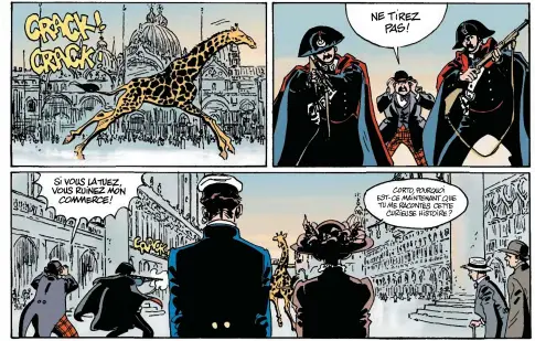  ??  ?? Planche d'equatoria, deuxième opus de Corto Maltese signé Canales et Pellejero.