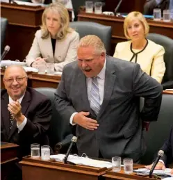  ??  ?? After the election, Ford took a victory bow at Queen’s Park during Question Period