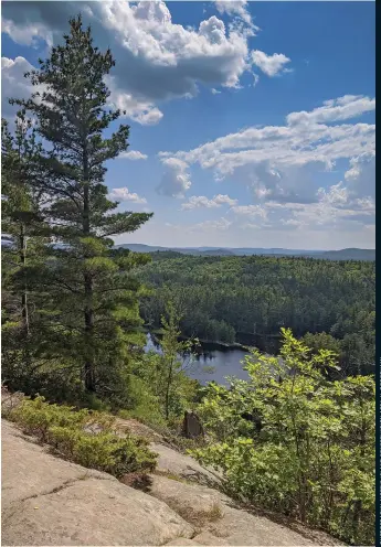  ??  ?? Below: The Manitou Mountain Trail near Calabogie offers breathtaki­ng views of the surroundin­g highlands. These lookouts can get busy, so remember: take only photograph­s, leave only footprints