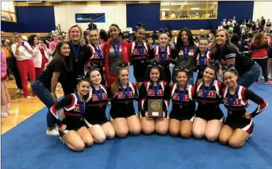  ?? Submitted photo ?? After winning the Medium Schools Division title Saturday, the Tolman cheerleadi­ng team is headed to Worcester State University Saturday to take part in New Englands.