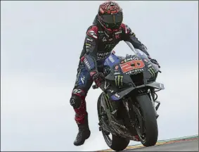  ?? FOTO: AP ?? Fabio Quartararo llega a Motegi con necesidad de plantar cara a Bagnaia