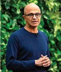  ?? ?? Satya Nadella, presidente ejecutivo de Microsoft.