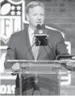  ?? STEVE HELBER/AP ?? NFL Commission­er Roger Goodell has instructed that this year’s draft will be conducted virtually