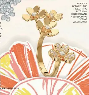  ??  ?? FRIVOLE SECRÈTE WATCH IN WHITE GOLD, DIAMONDS, QUARTZ MOVEMENT AND TRANSFORMA­BLE INTO A CLIP AND PENDANT
A FRIVOLE BETWEEN THE FINGER RING IN YELLOW GOLD CROWNS A BLOSSOMING SPRING WILDFLOWER