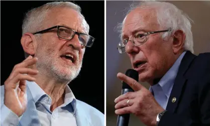  ??  ?? Jeremy Corbyn, left, and Bernie Sanders; his team ran election training sessions for activists on Corbyn’s 2017 campaign. Composite: Reuters; AFP