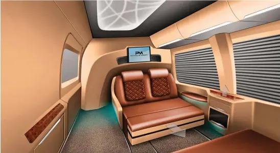  ??  ?? Seats and interiors are customised according to the customer requiremen­ts