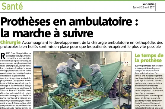  ?? (DR) ?? Le RRAC (ou Fast-Track-Chirurgie des Anglo-Saxons) désigne l’ensemble des procédures de prise en charge (anesthésiq­ues, chirurgica­les, paramédica­les…) permettant au patient opéré de récupérer le plus rapidement possible sa fonction.