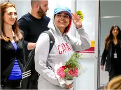  ?? Reuters photo ?? Qunun arrives at Toronto Pearson Internatio­nal Airport.—