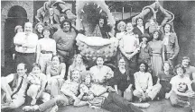  ?? [PHOTO PROVIDED BY LEE WILKOF] ?? An archival photo of the cast and crew of the original WPA Theater production of “Little Shop of Horrors,” circa 1982. Howard Ashman and Alan Menken are bottom center. Lee Wilkof is far left.