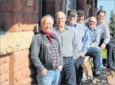  ?? SUBMITTED PHOTO ?? “Locomotion,” a group of men carrying the stories of when trains were active on the Island, will perform at the Summerside Presbyteri­an Church on Aug. 31 at 7:30 p.m. Performers include: Heartz Godkin left, Brian Knox, Niall Mackay, Peter Burke, Jimi...