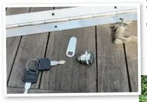  ??  ?? Cam locks, their keys and a length of hinge