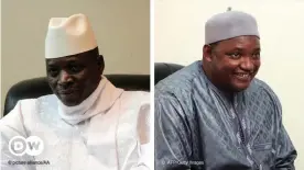  ??  ?? Gambia's former dictator Yahya Jammeh (left) and current President Adama Barrow (right)