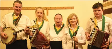  ??  ?? The Meelin Music Group which took runner up place in the County Senior Scór Final Photo by John Tarrant