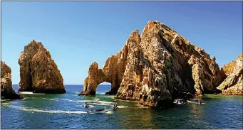  ??  ?? No1 FAN: Jon Bird, top, checked in but didn’t want to leave Hard Rock Hotel in Los Cabos, above. Left: Cabo San Lucas on the the southern tip of Mexico’s Baja peninsula