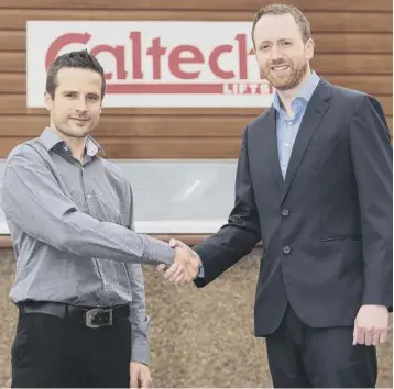  ??  ?? 0 Caltech managing director Andrew Renwick, right, welcomes Scott Murray to the business