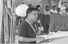  ?? PHOTOS FROM LGU MONKAYO FB ?? MONKAYO MAYOR Ramil Lao Gentugaya graces the 7th Araw ng Barangay Haguimitan and 98th Founding Anniversar­y and turnover ceremony of their covered court/mini gym on April 14. The local chief executive was warmly welcomed by the people of Barangay...