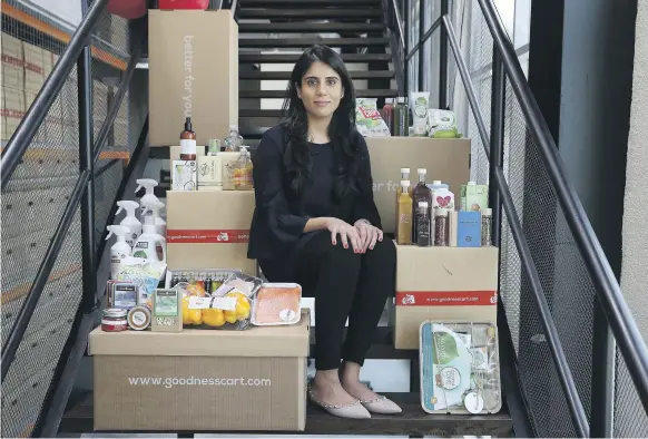  ?? Pawan Singh / The National ?? Geeta Pahlanjani, founder of Goodness Cart, studied the market to find cheap alternativ­es to meet her dietary needs