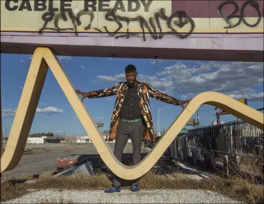  ?? Rachel Aston Las Vegas Review-Journal @rookie__rae ?? Deverynn Bryant of Harrison House, a nonprofit that wants to restore the Moulin Rouge, stands Tuesday on the site of the first integrated hotel-casino in the United States.