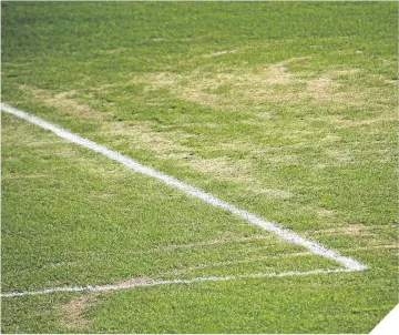  ??  ?? ■ The pitch at FC Rostov’s Olimp-2 Stadium was a mess for Manchester United’s visit.