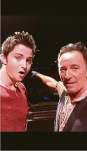  ?? Matthew Aucoin ?? Aucoin attended the show with his equally in-awe father, who had the presence of mind to toss a phone onstage for his son to snap a selfie with the rocker.