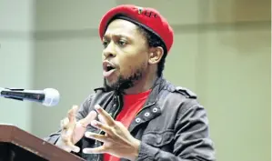  ?? / BRIAN WITBOOI ?? EFF MP Mbuyiseni Ndlozi will have a Doctor of Philosophy conferred on him by Wits University in December.