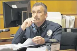  ?? Al Seib
Los Angeles Times ?? POLICE CHIEF Charlie Beck testified at trial that the two officers were given desk jobs after the fatal shooting because they were unfit to work in the field.