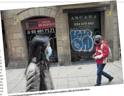  ?? Ferran Nadeu ?? Portaferri­ssa. calle de antes repleta alquiler, en la traspaso o en
Comercios en