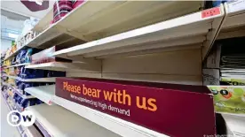  ??  ?? Images of empty shelves and shortages in supermarke­ts have disturbed the UK public