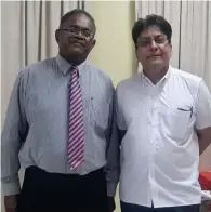  ?? Photo: Payal Sharma ?? Standing Left: Iowane Naiveli Chairman RB Patel Group Limited with Deepak Rathod, chief operating officer RB Patel Group Limited.