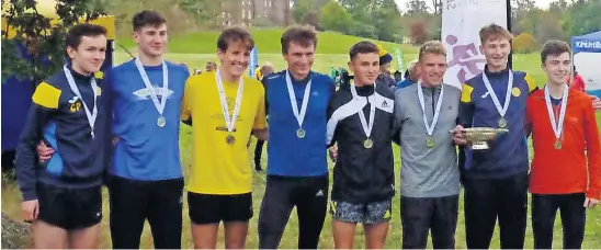  ?? ?? One-two medallists Calum Philip, Tom Graham-Marr, Luca Fanattoli, Cameron Milne, Jamie Crowe, Andrew Butchart, Ben MacMillan and Hamish Hickey.