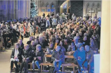  ??  ?? Sue Ryder Lights of Love service at Peterborou­gh Cathedral.