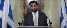  ?? ?? Bowing out: Humza Yousaf announces his resignatio­n