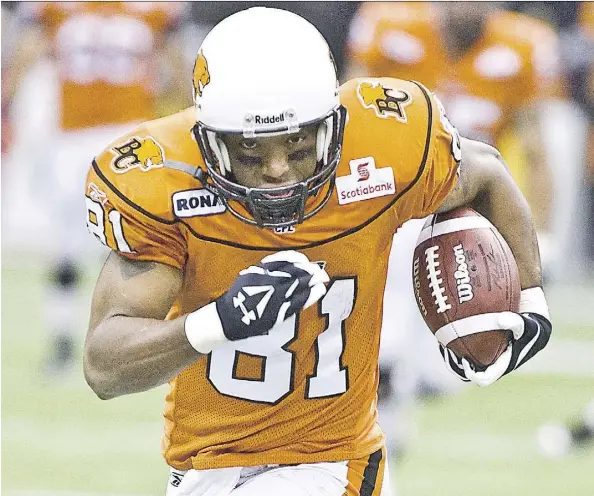  ??  ?? Geroy Simon holds the records for most catches and most receiving yards in CFL history. He was named to the Canadian Football Hall of Fame Wednesday.