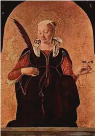  ?? FOTO: WIKIPEDIA ?? I rekken av Lucia-portretter har vi dette, et oljemaleri av Francesco del Cessa fra 1473.