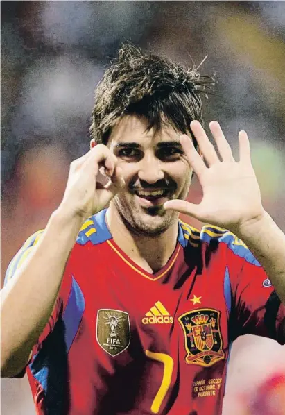  ?? J. A. SIRVENT ?? David Villa es el máximo realizador de la historia de la selección española con 59 goles en 98 partidos