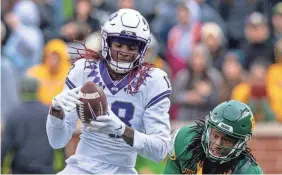  ?? JEROME MIRON/USA TODAY SPORTS ?? TCU wide receiver Savion Williams caught four passes for 54 yards in the thrilling comeback against Baylor.