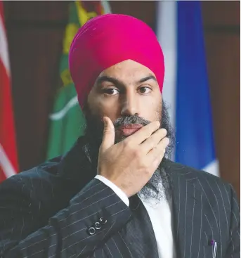  ?? ADRIAN WYLD/THE CANADIAN PRESS ?? NDP Leader Jagmeet Singh has written to the prime minister asking for the Emergencie­s Act to be invoked to deal with the crisis in Ontario.