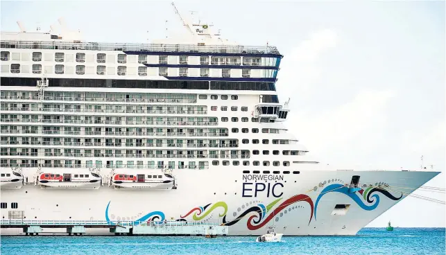  ?? CONTRIBUTE­D ?? The ‘Norwegian Epic’ was one of two ships to visit the town of Ocho Rios on January 18.