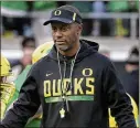  ?? CHRIS PIETSCH / ASSOCIATED PRESS ?? Oregon coach Willie Taggart knows this state, having coached four seasons at USF. There’s a report FSU is already preparing an offer for him.