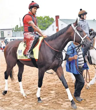  ?? JAMIE RHODES, USA TODAY SPORTS ?? Arkansas Derby winner Classic Empire is the Kentucky Derby’s morninglin­e favorite at 4- 1.