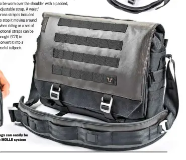  ??  ?? Accessory bags can easily be added using the MOLLE system