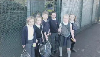  ??  ?? Easington Village CE Primary School pupils outside their pod.