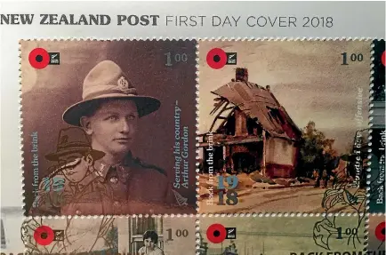  ?? SUPPLIED ?? West Otago World War I soldier and amputee Arthur Gordon whose service has been commemorat­ed on a New Zealand Post stamp collection.